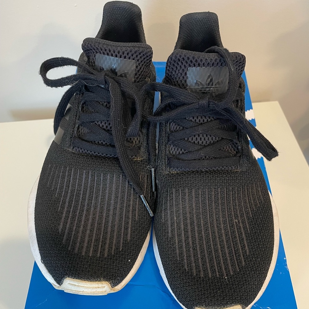 Adidas Black and White Swift Run Sneakers